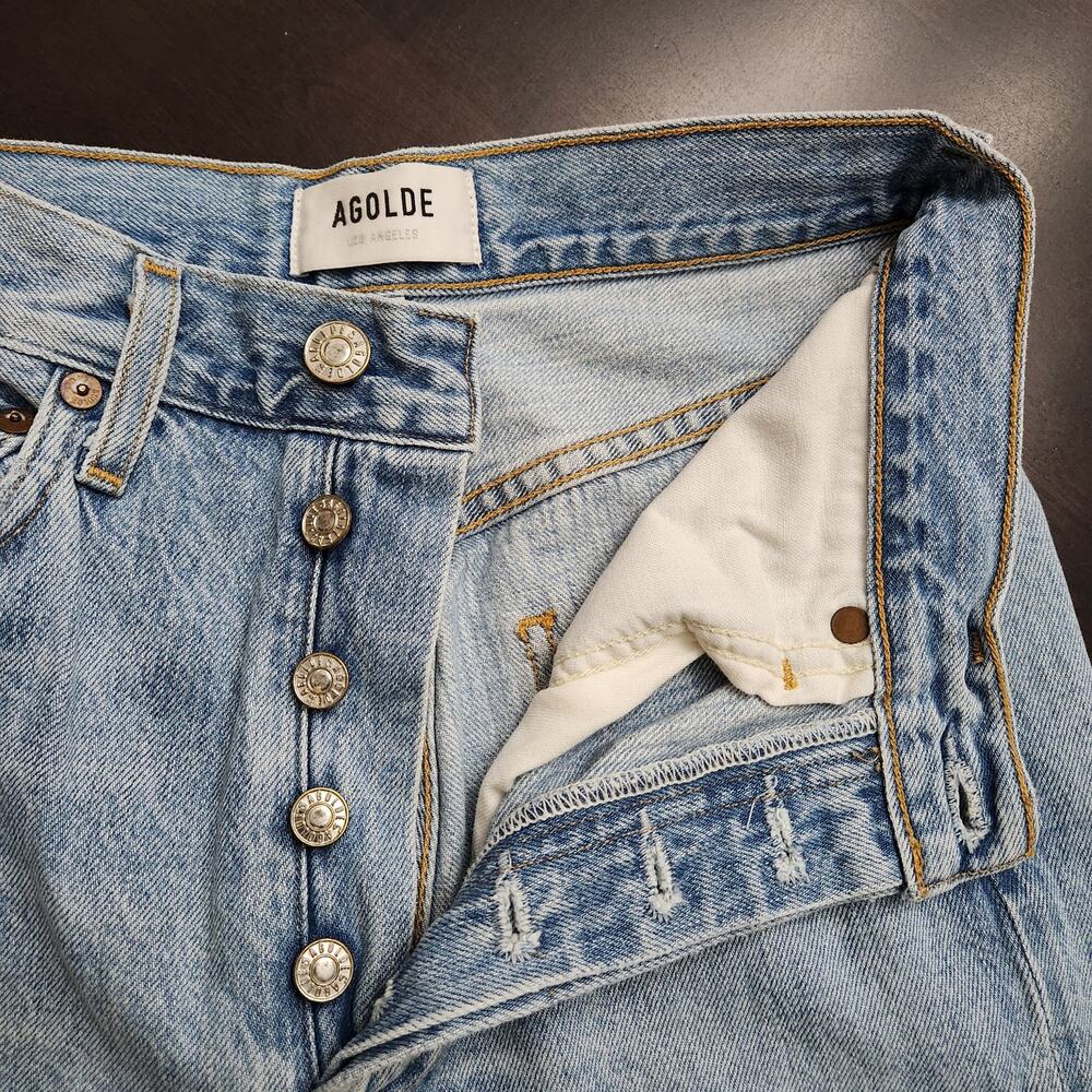 Agolde Riley Button Fly Jeans Size 24 - Picture 4 of 7